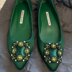Manolo Blahnik hangisi 39 green / emerald flats